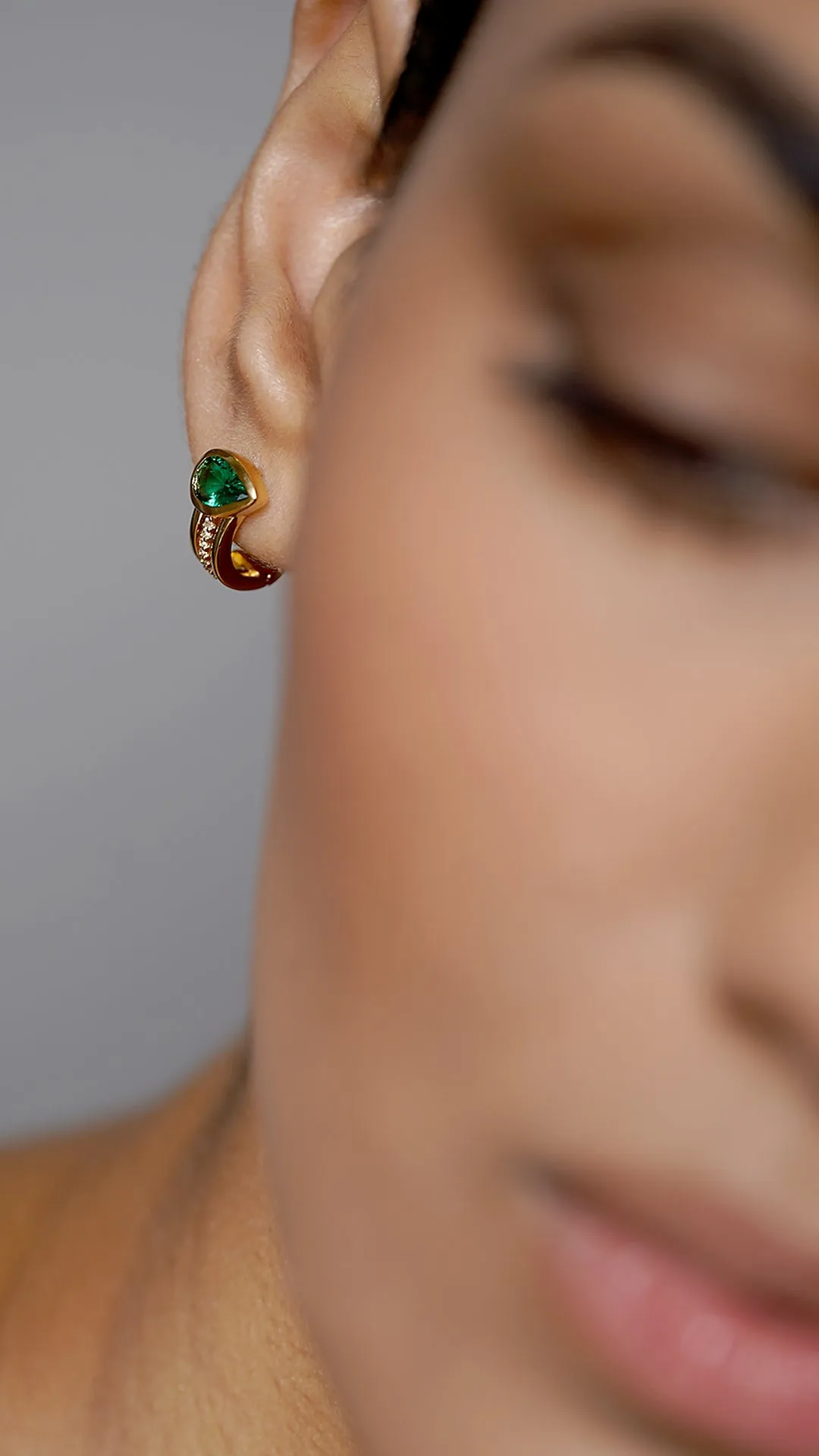 Jaia Earrings Emerald 18K Gold Plated