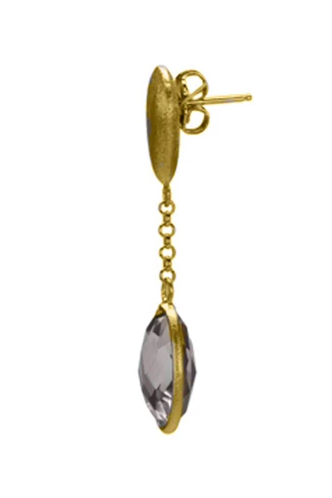 Jeanne Smoky Quartz Drop Earrings