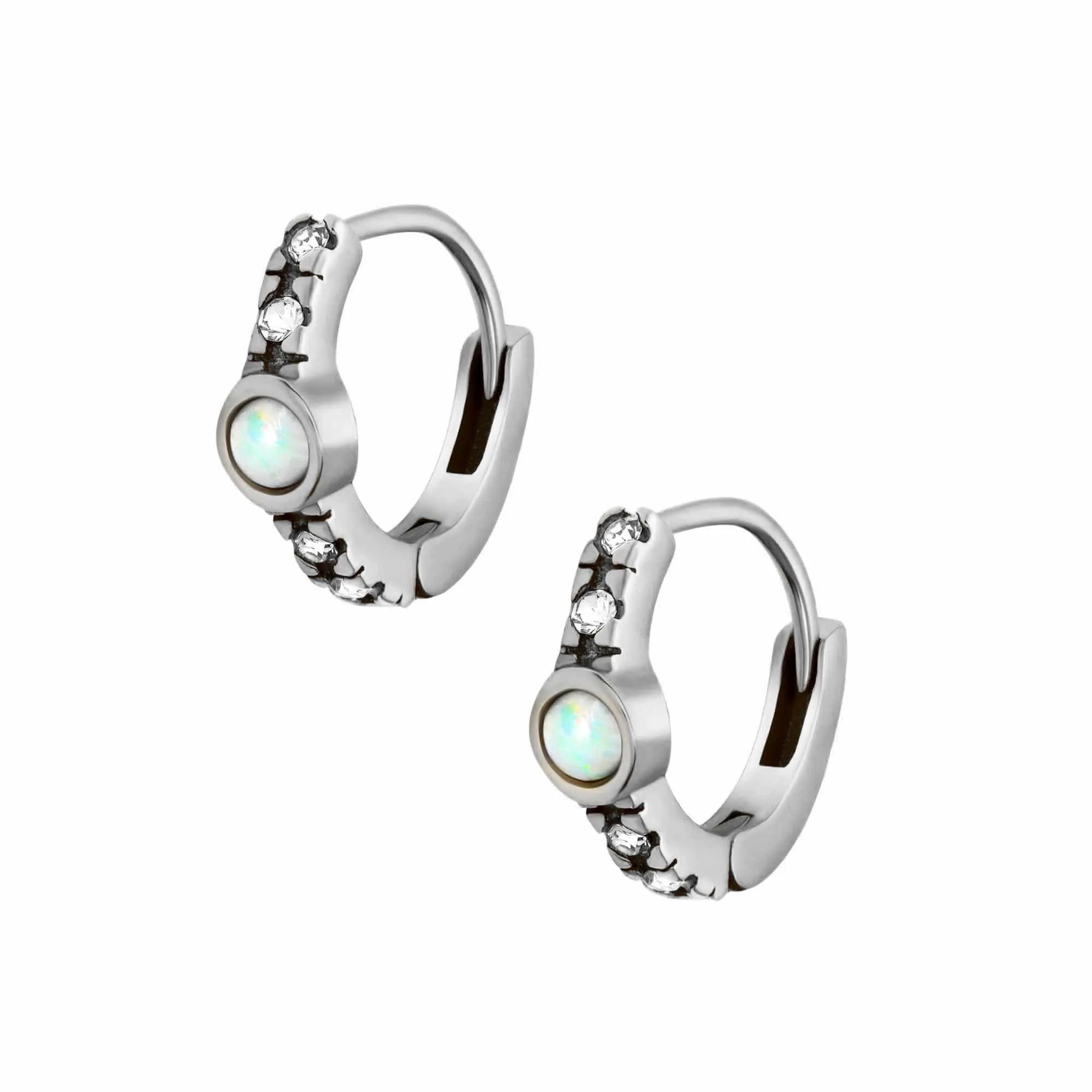 Kiara Opal Hoop Earrings