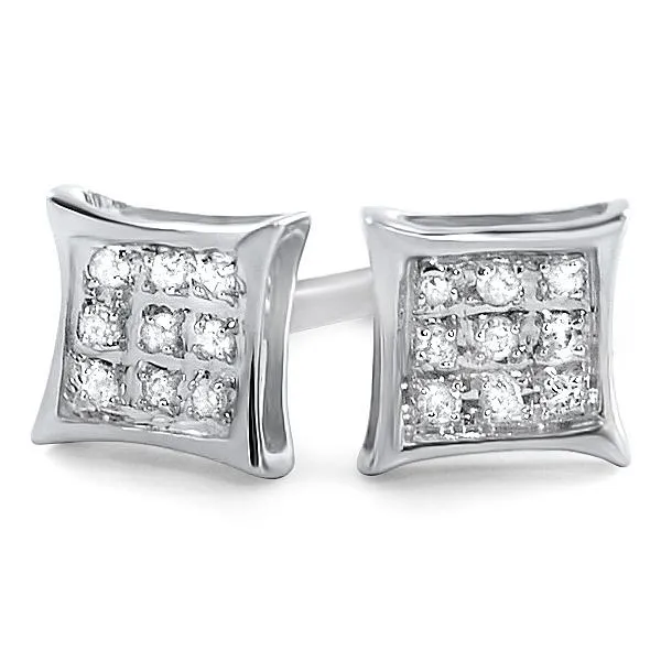 Kite Diamond Earrings in .925 Sterling Silver | 4 Sizes | 2 Colors