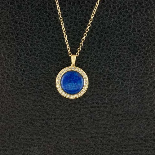 Lapis & Diamond Pendant