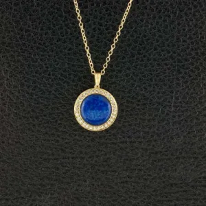 Lapis & Diamond Pendant