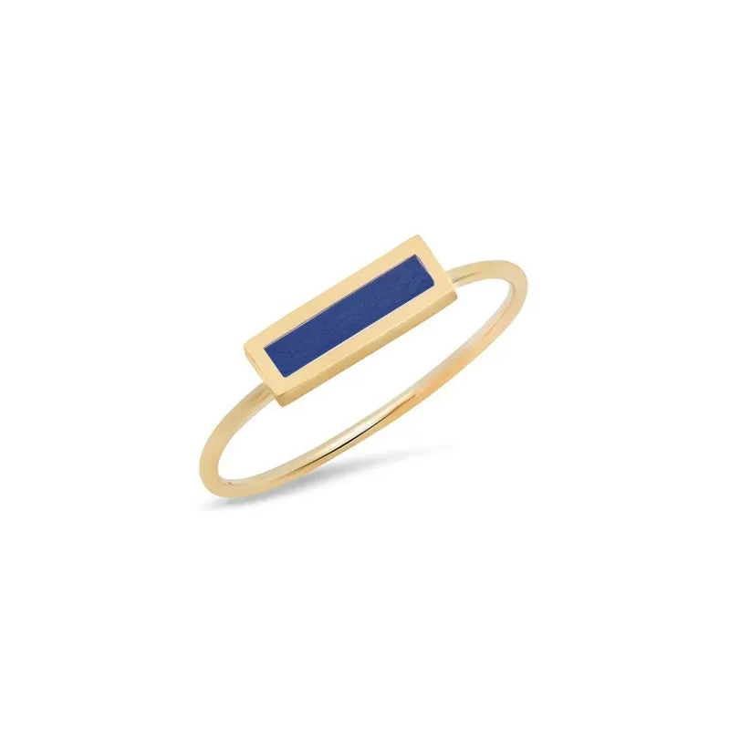 Lapis Inlay Bar Ring