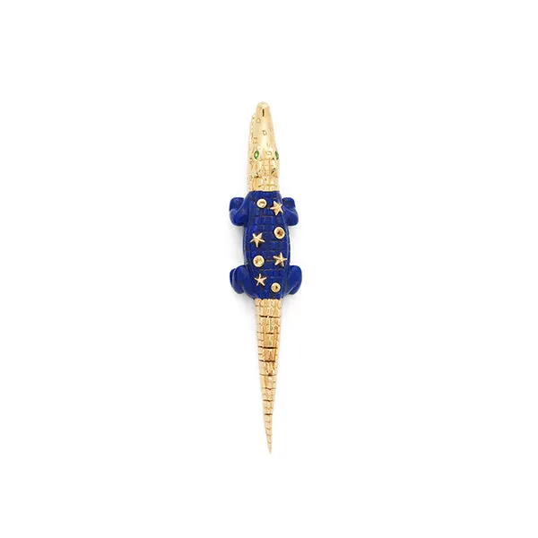 Lapis Star Alligator Bite Single Earring