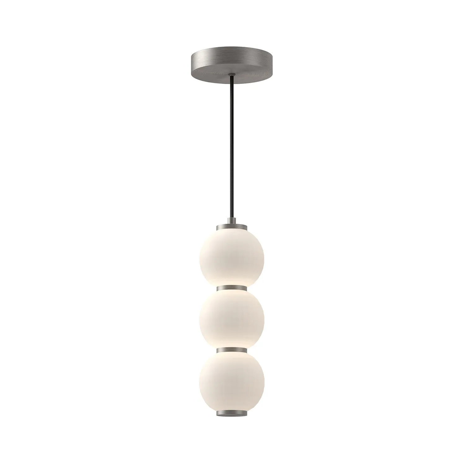 LED Pendant from the Bijou Collection in Brushed Nickel/Opal Matte Glass Finish by Alora