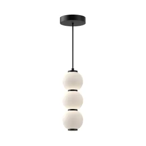 LED Pendant from the Bijou Collection in Matte Black/Opal Matte Glass Finish by Alora