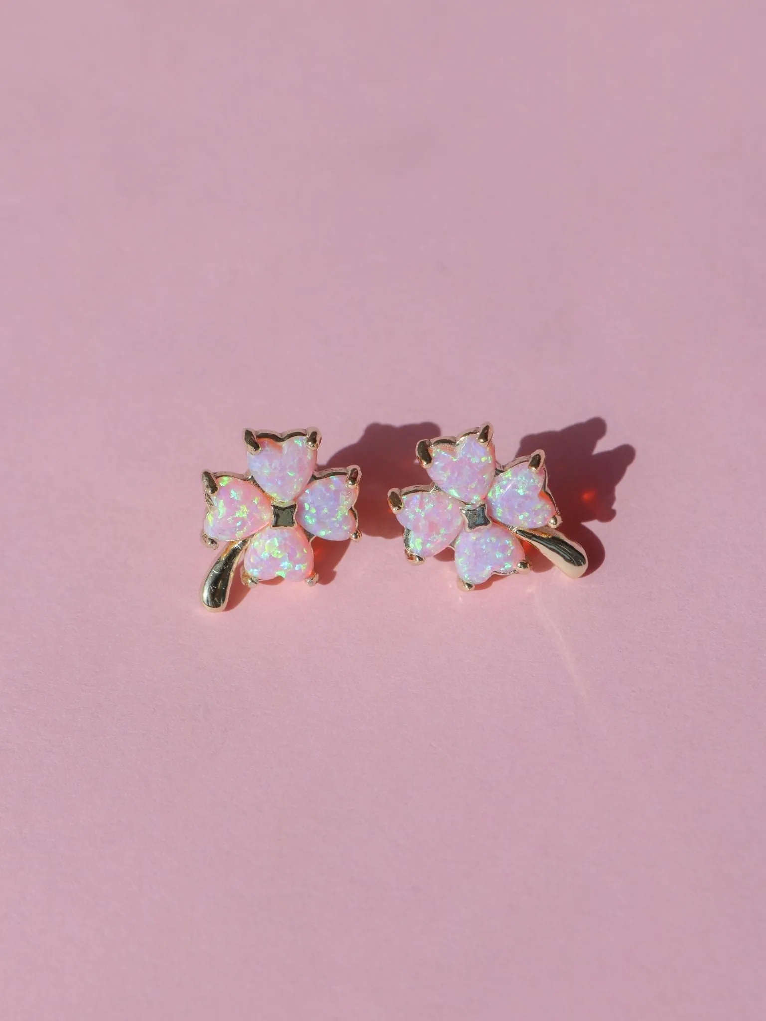 Lucky Opal Clover Earrings, 925 Sterling Silver