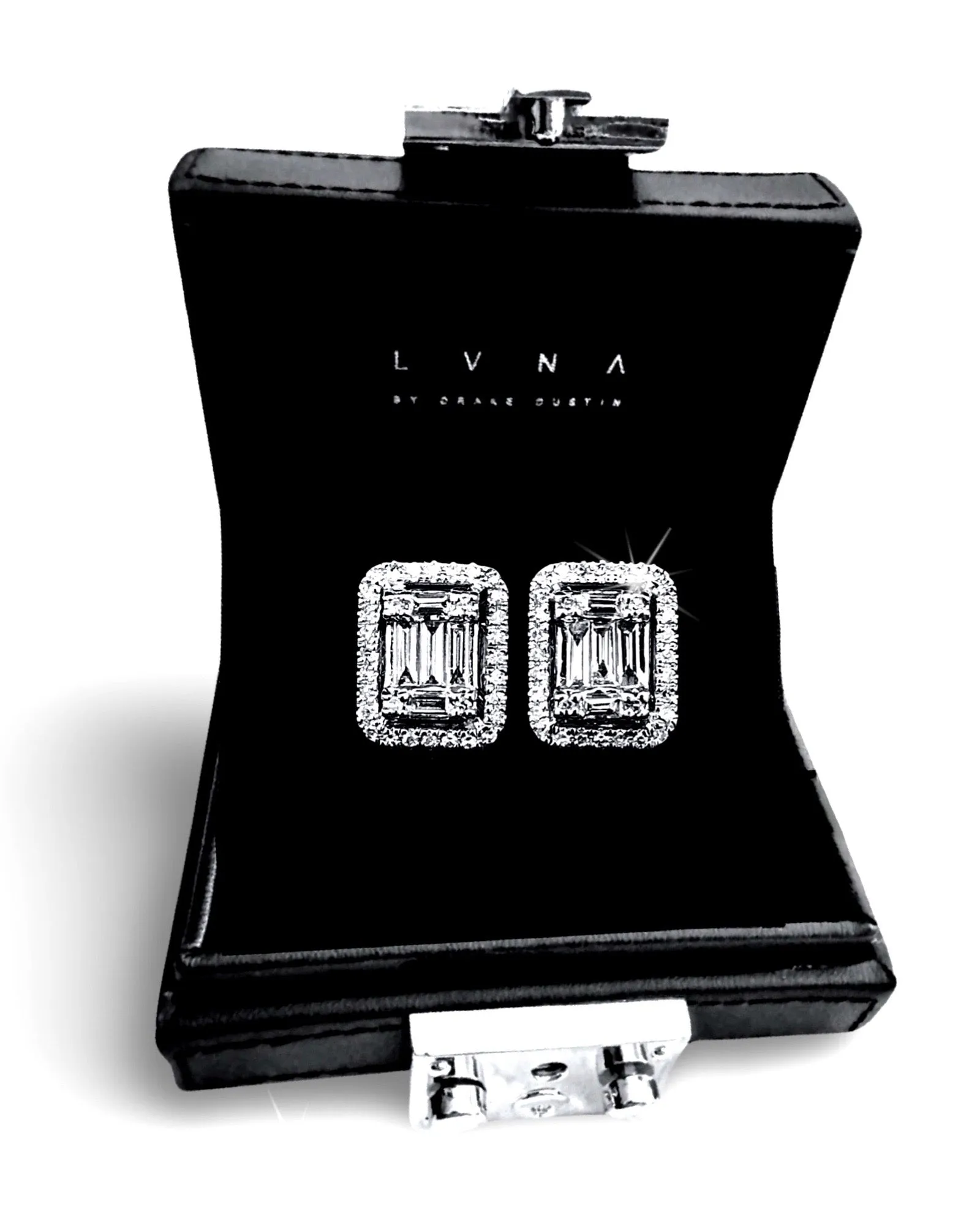 #LVNA2024 | Large Classic Emerald Baguette Stud Diamond Earrings 14kt