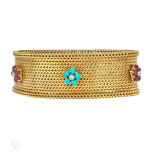 Marchak, Paris. Georges Lenfant mid-century flower bracelet