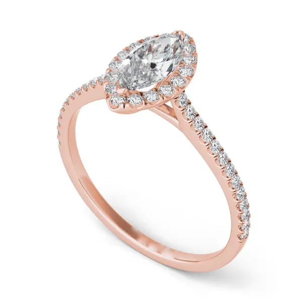 Marquise Diamond Halo Engagement Ring