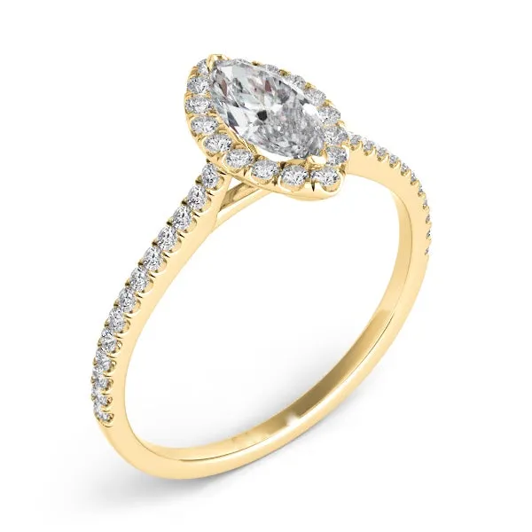 Marquise Diamond Halo Engagement Ring