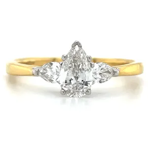 Maya - 18ct Yellow Gold 0.72ct Pear Earth Grown Diamond Engagement Ring