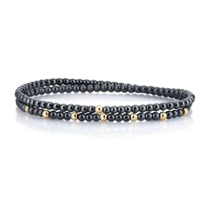 Minimalist Hematite Double Beaded Bracelet