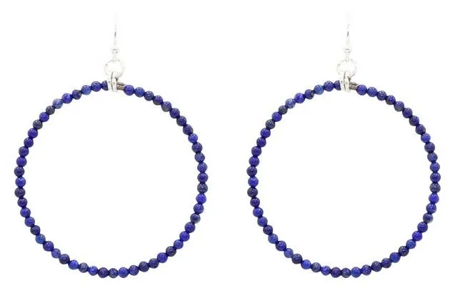 Modern Hoop SM Hand Beaded Earrings