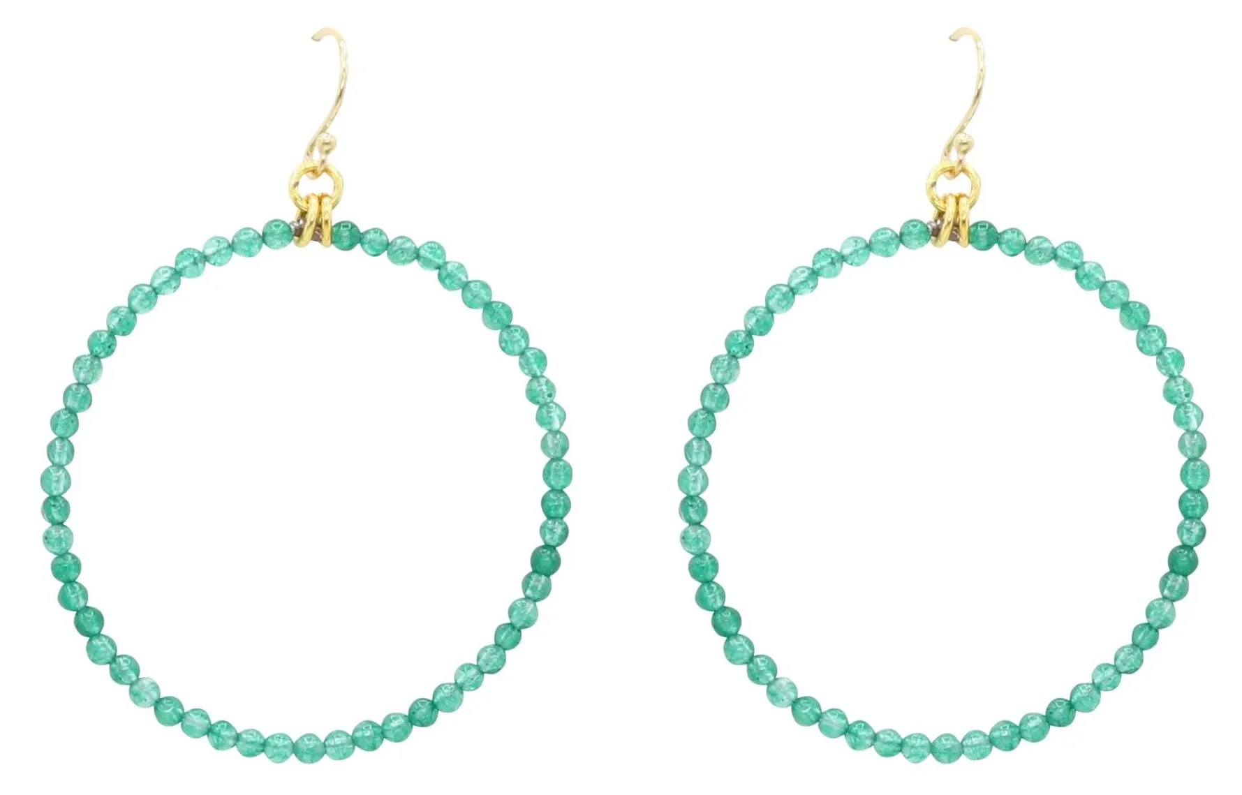 Modern Hoop SM Hand Beaded Earrings