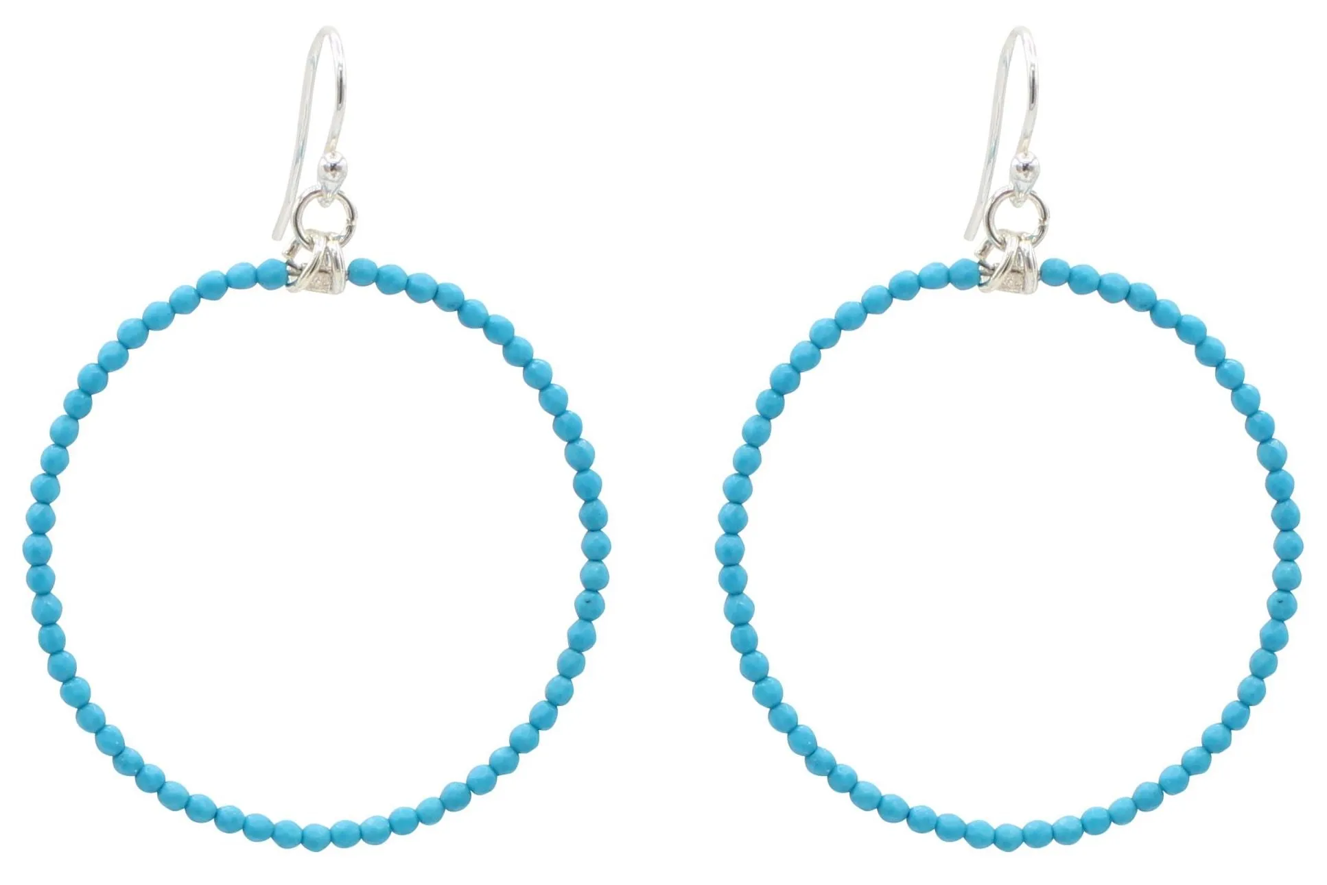 Modern Hoop SM Hand Beaded Earrings