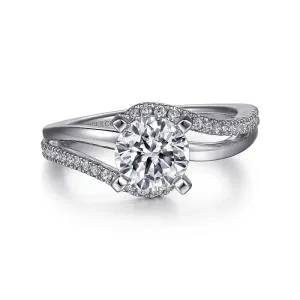 Naomi - 14K White Gold Round Bypass Diamond Engagement Ring