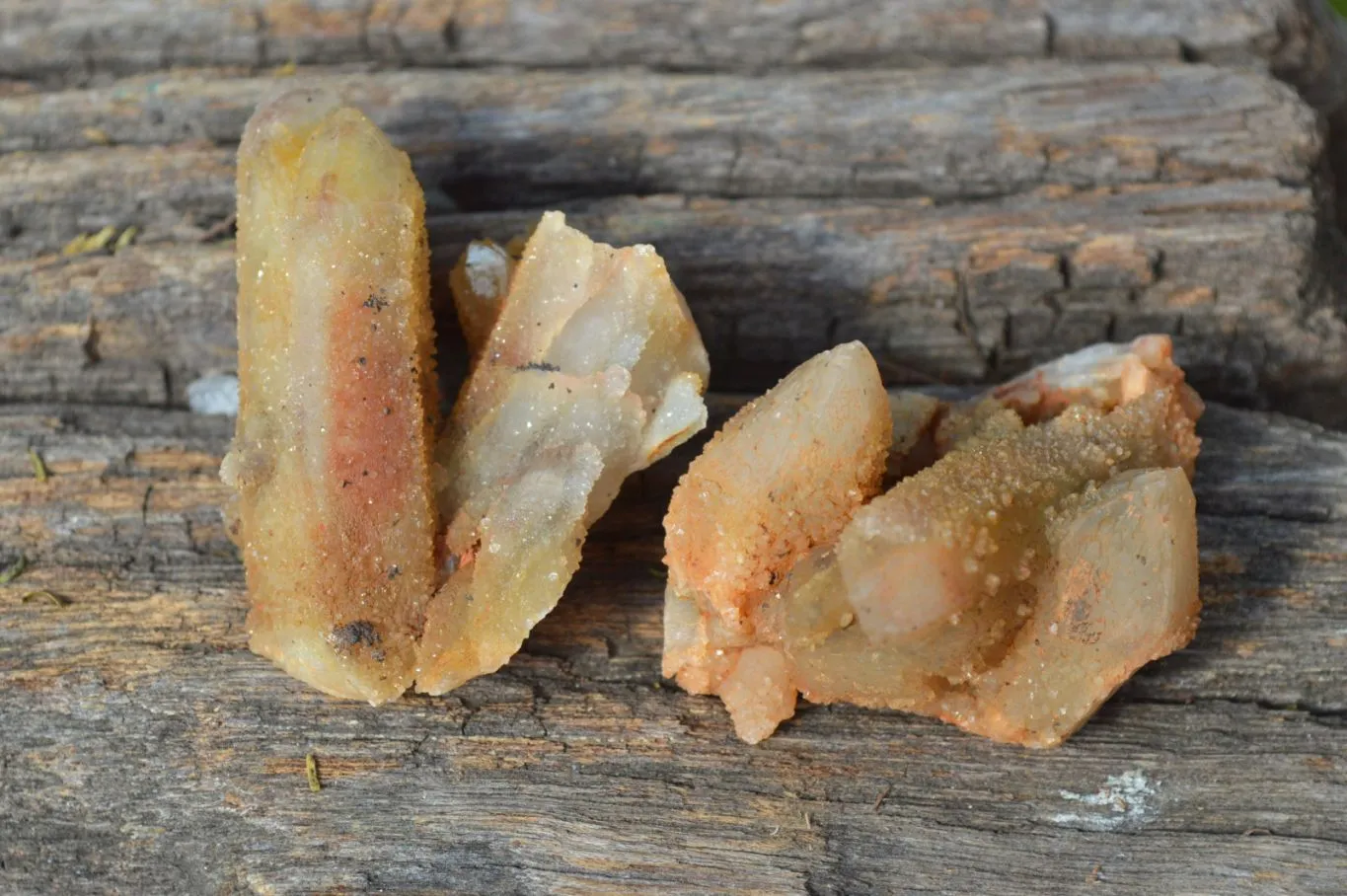 Natural Golden Limonite Fairy Spirit Quartz Finger Clusters x 35 From Boekenhouthoek, South Africa