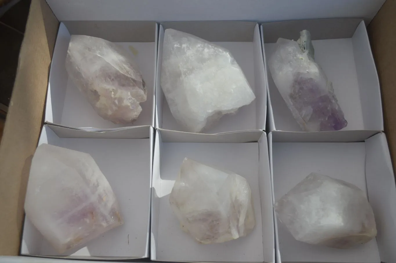 Natural Large Pale Brandberg Amethyst Quartz Crystals x 6 From Brandberg, Namibia