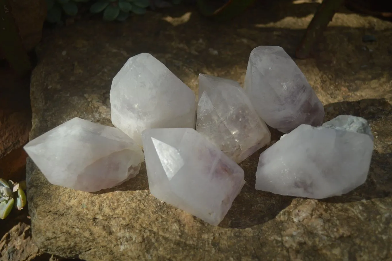 Natural Large Pale Brandberg Amethyst Quartz Crystals x 6 From Brandberg, Namibia