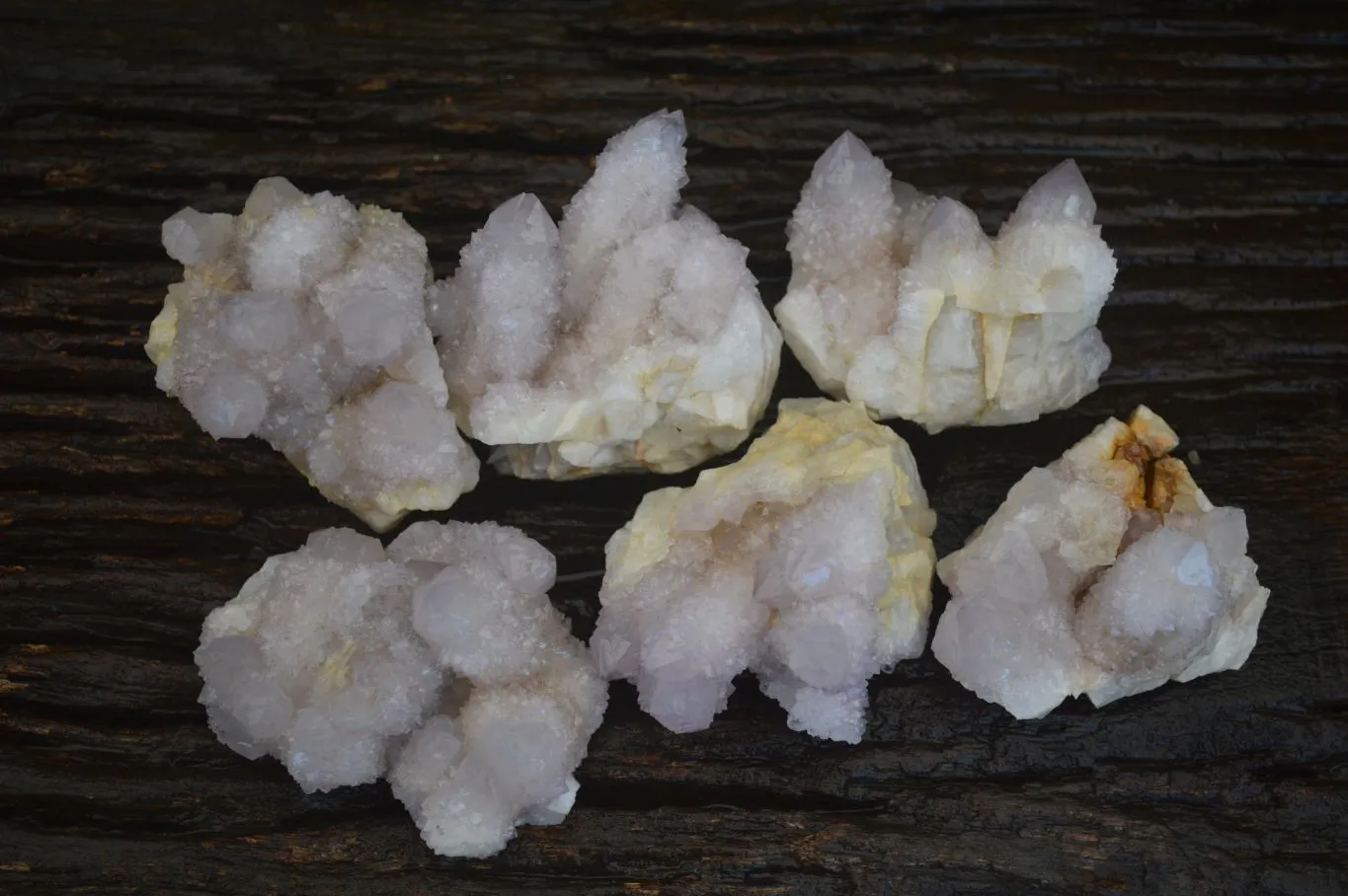 Natural Pale Lilac Spirit Quartz Clusters x 6 From Boekenhouthoek, South Africa