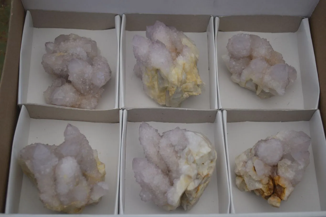 Natural Pale Lilac Spirit Quartz Clusters x 6 From Boekenhouthoek, South Africa