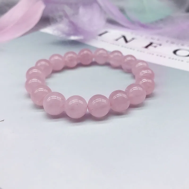 Natural Pink Powder Crystal Gemstone Bracelet