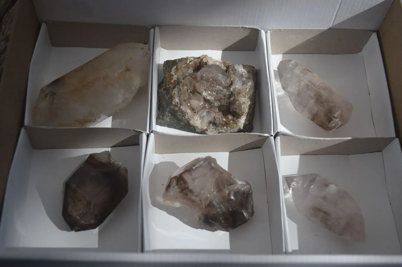 Natural Smokey Window Brandberg Quartz & Matrix Specimens x 6 From Brandberg, Namibia