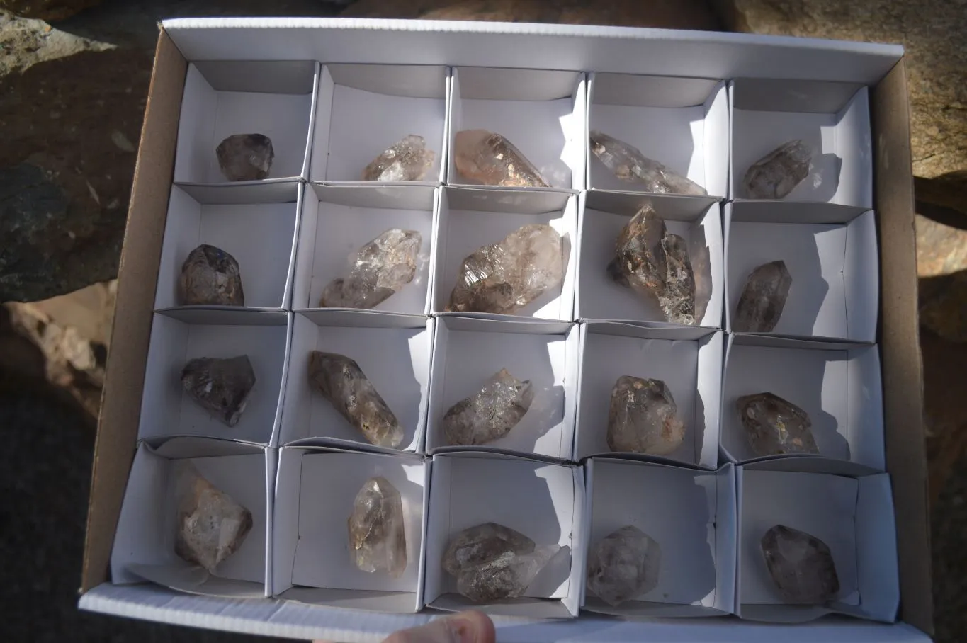 Natural Stunning Clear & Smokey Brandberg Quartz Crystals x 20 From Brandberg, Namibia