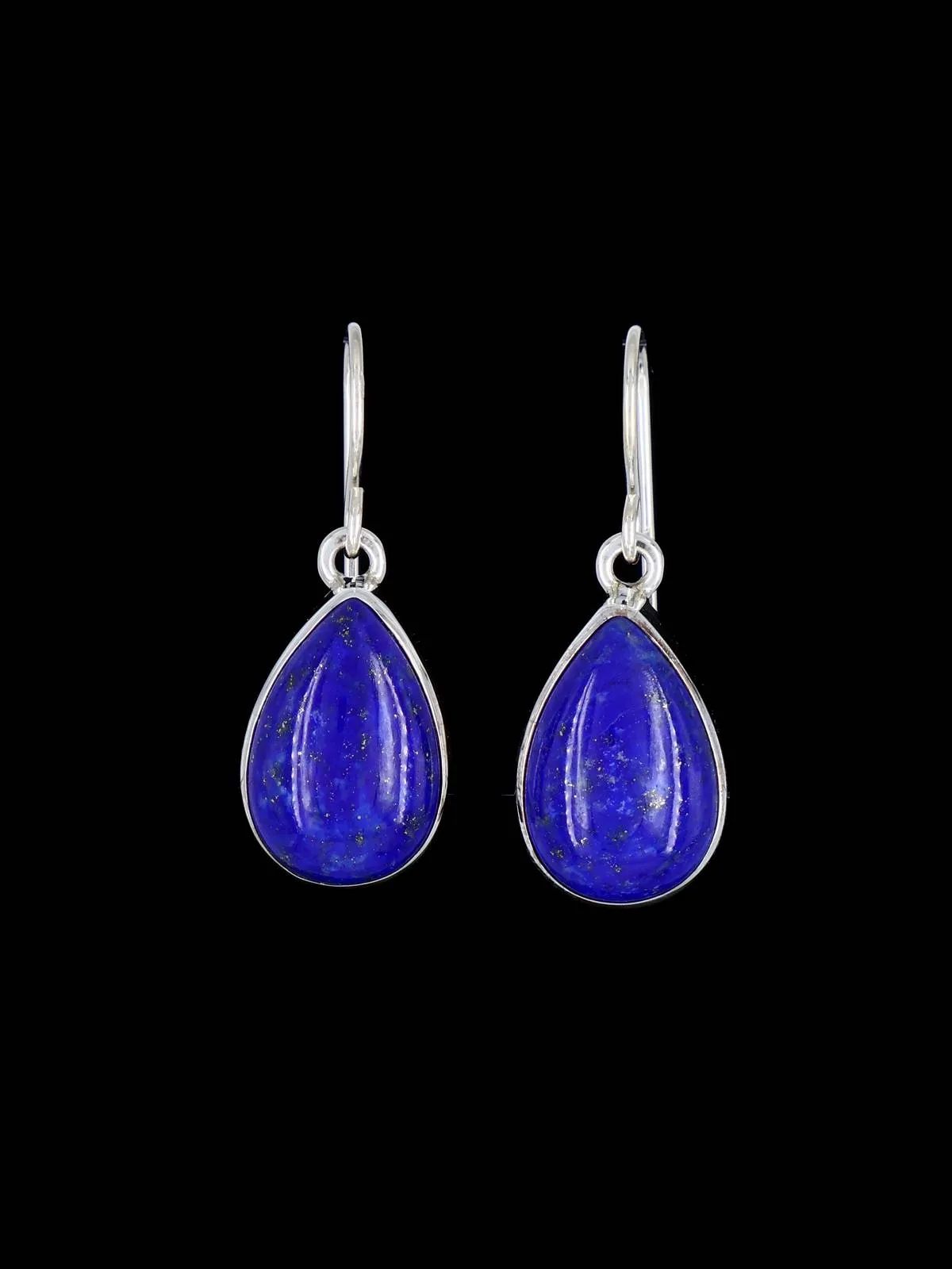 Navajo Lapis Sterling Silver Dangle Earrings