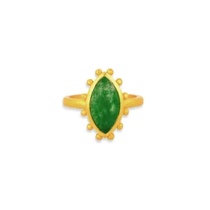 North Star Ring - Green Strawberry Quartz