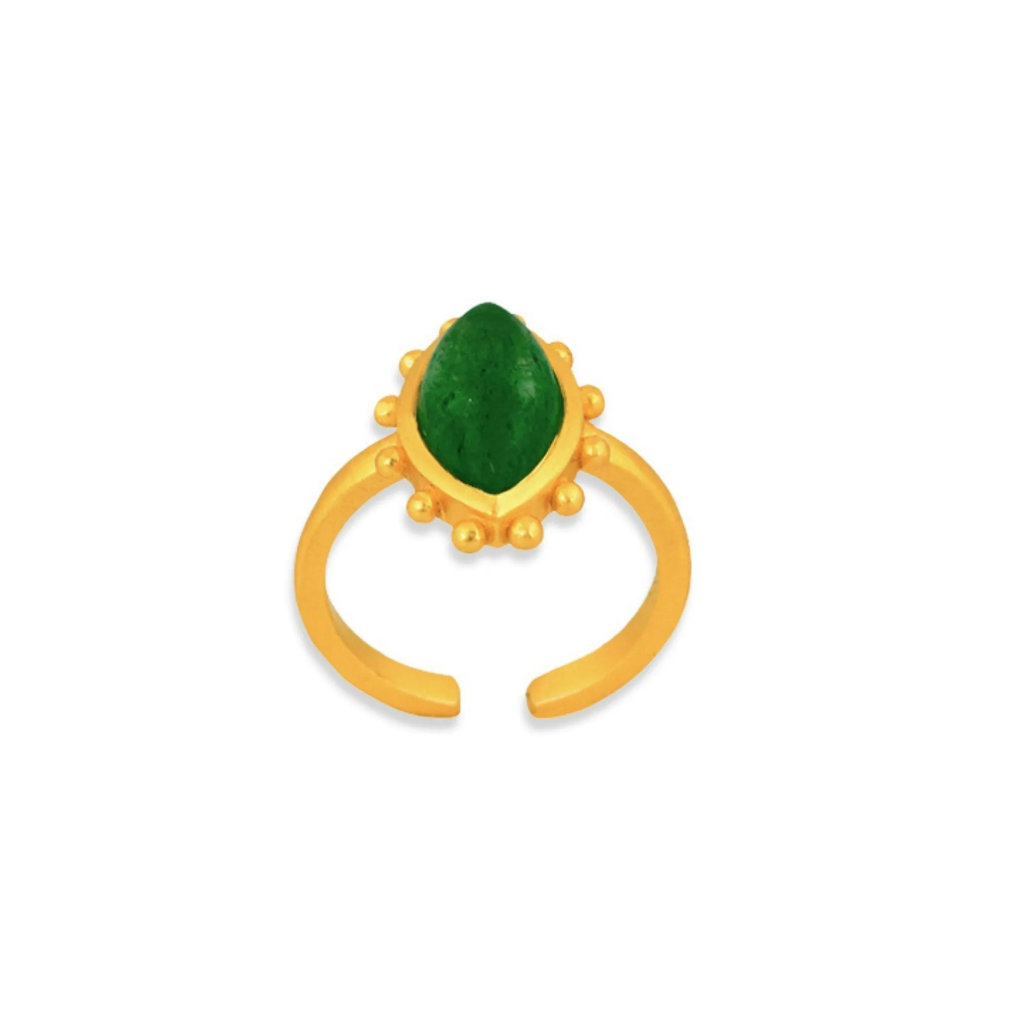 North Star Ring - Green Strawberry Quartz