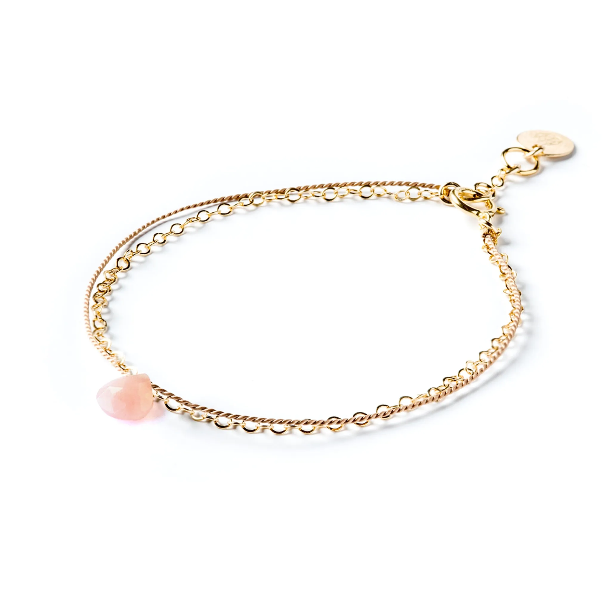 October Opal Gold and Silk Birthstone Bracelet