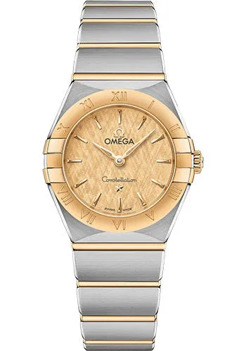 Omega Constellation Manhattan Quartz Watch - 25 mm Steel And Yellow Gold Case - Champagne Dial - 131.20.25.60.08.001