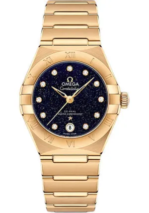 Omega Constellation Omega Co-Axial Master Chronometer - 29 mm Yellow Gold Case - Blue Glass Diamond Dial - 131.50.29.20.53.002