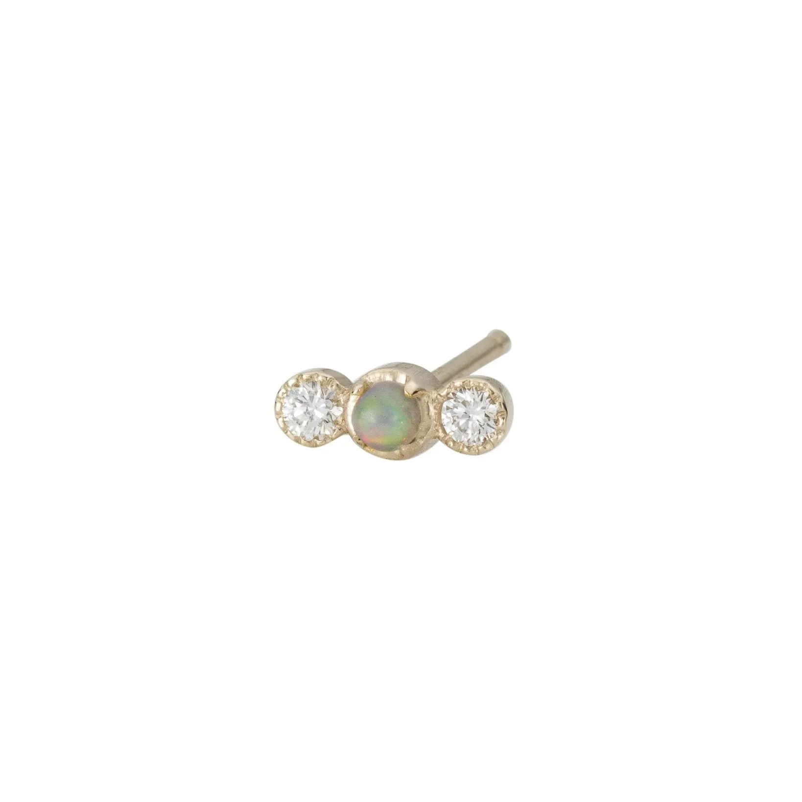 Opal Diamond Dot Stud (Single) (ready to ship option)*