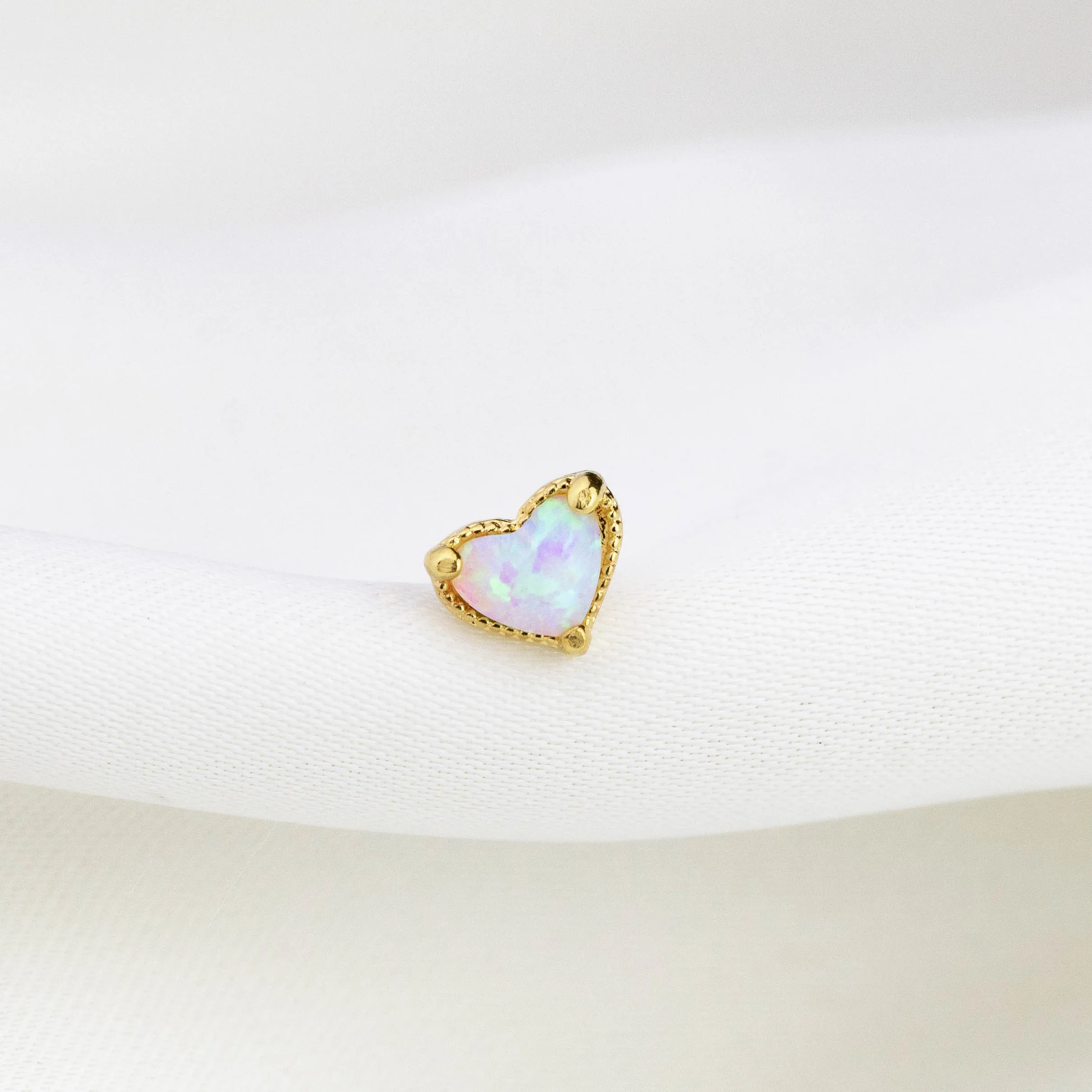 Opal Heart Stud