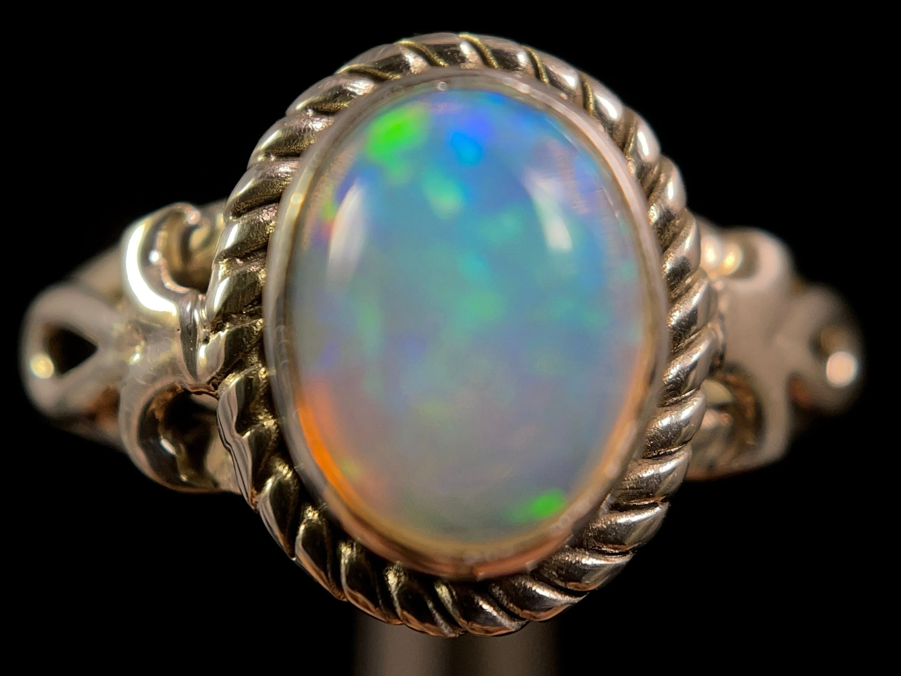 OPAL RING - Sterling Silver, Size 7.5 - Ethiopian Opal Rings for Women, Bridal Jewelry, Welo Opal, 49198