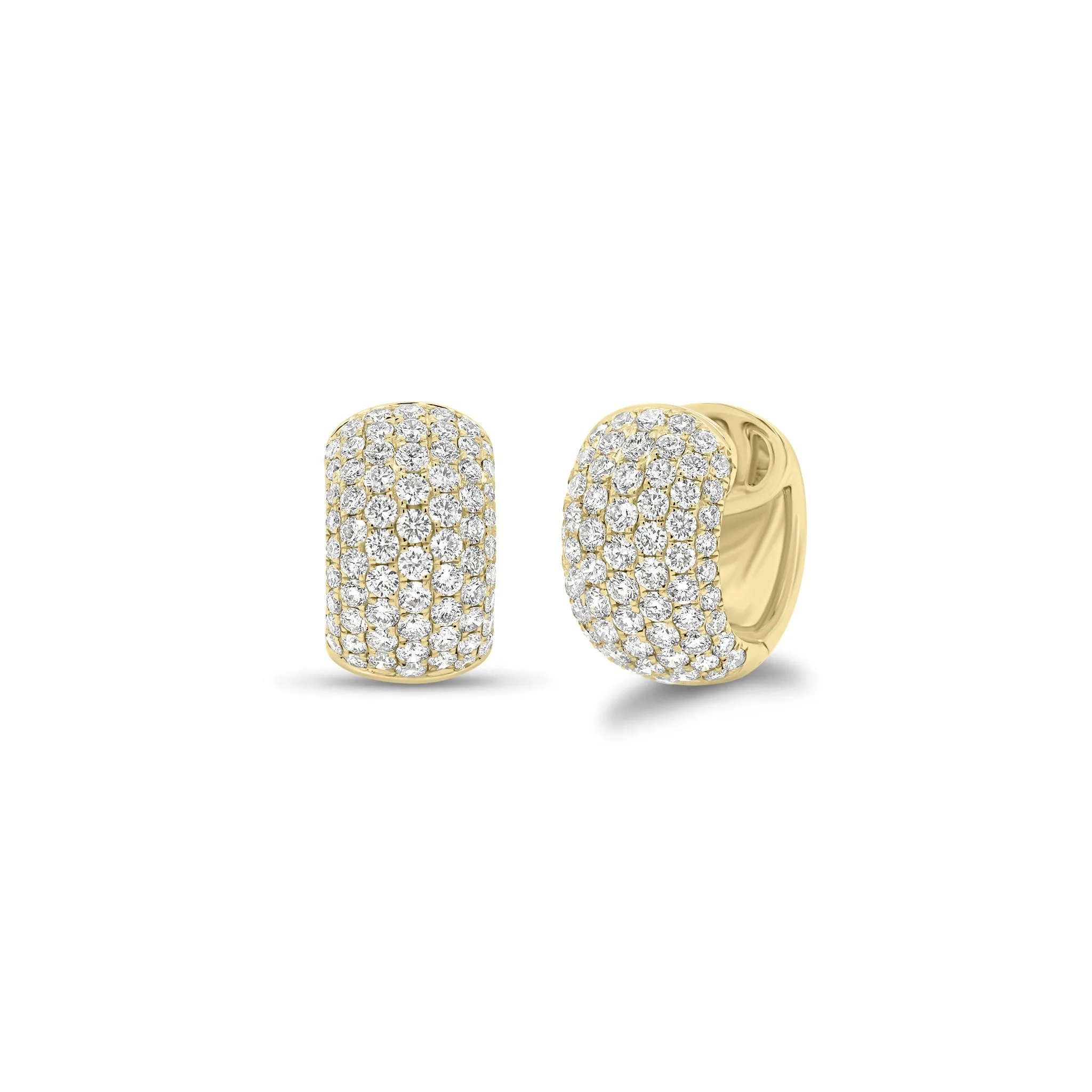 Pave Diamond Extra Wide Huggie Earrings