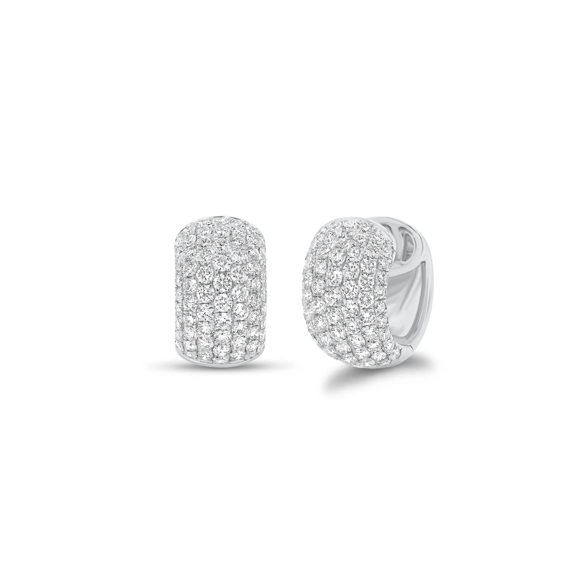 Pave Diamond Extra Wide Huggie Earrings