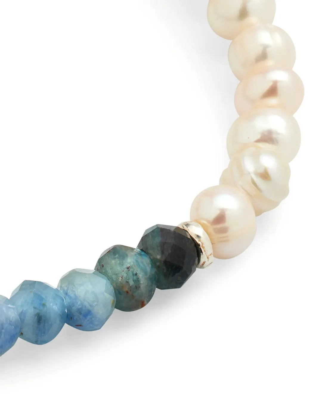 Pearls & Kyanite Beaded Flex Bracelet