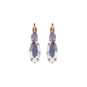 Petite and Marquise stone Earrings in "Morning Mist" - Rose Gold