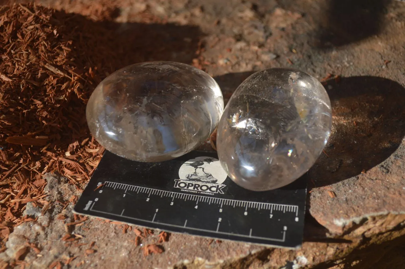 Polished Clear Quartz Crystal Galet / Palm Stones x 7 From Madagascar