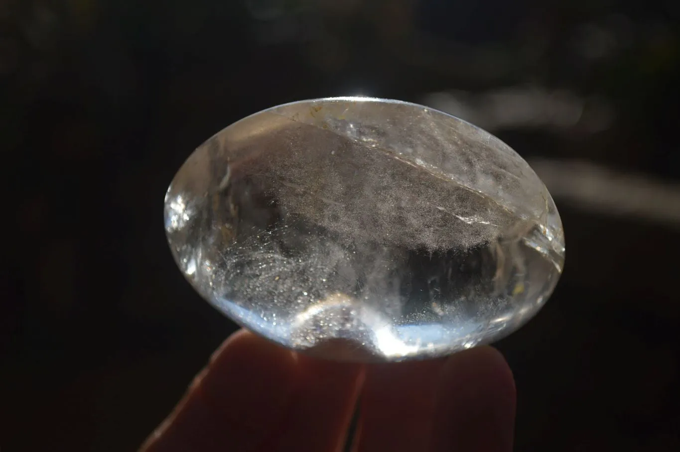 Polished Clear Quartz Crystal Galet / Palm Stones x 7 From Madagascar