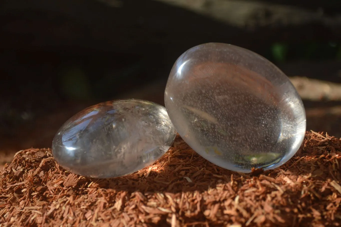 Polished Clear Quartz Crystal Galet / Palm Stones x 7 From Madagascar