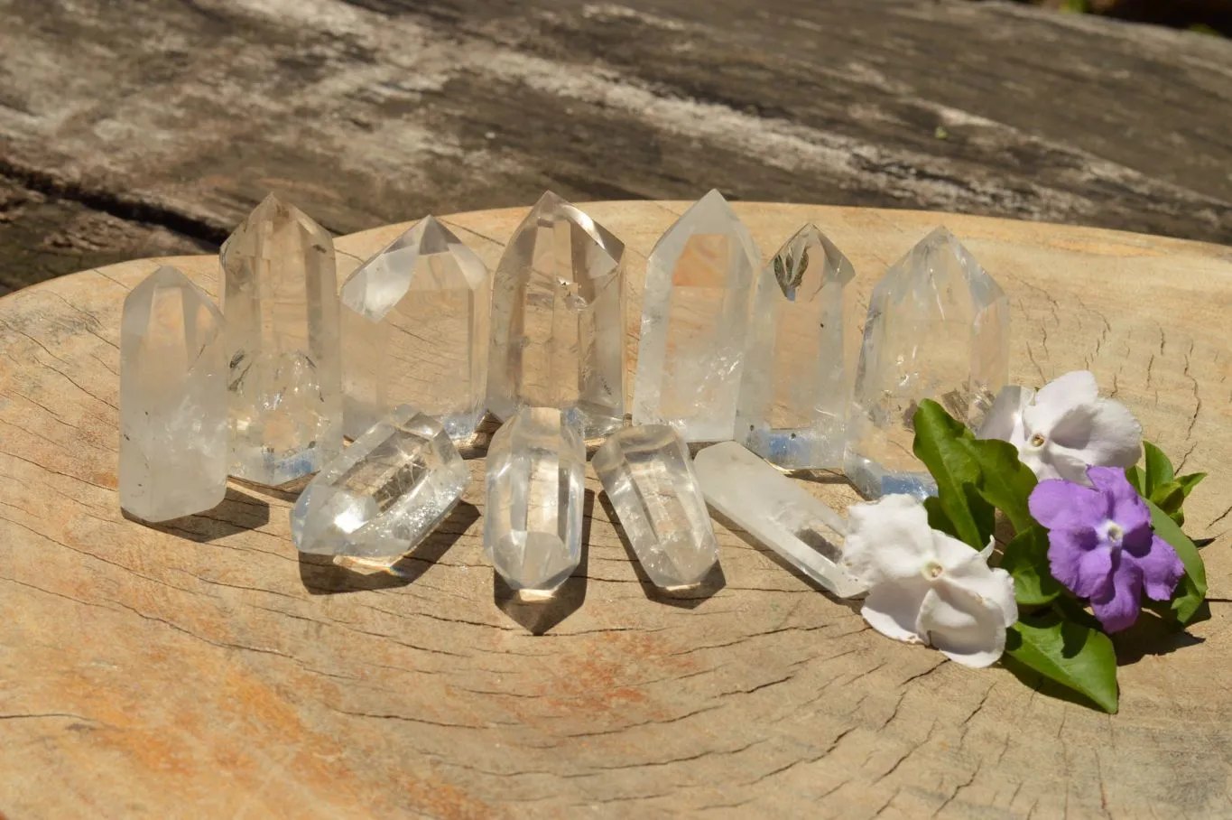 Polished Clear Quartz Crystal Points x 24 From Madagascar