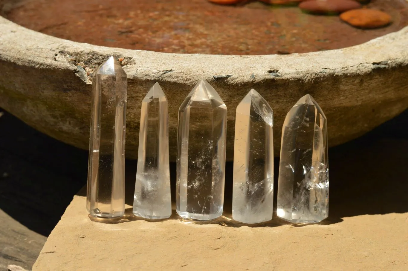 Polished Clear Quartz Crystal Points x 24 From Madagascar