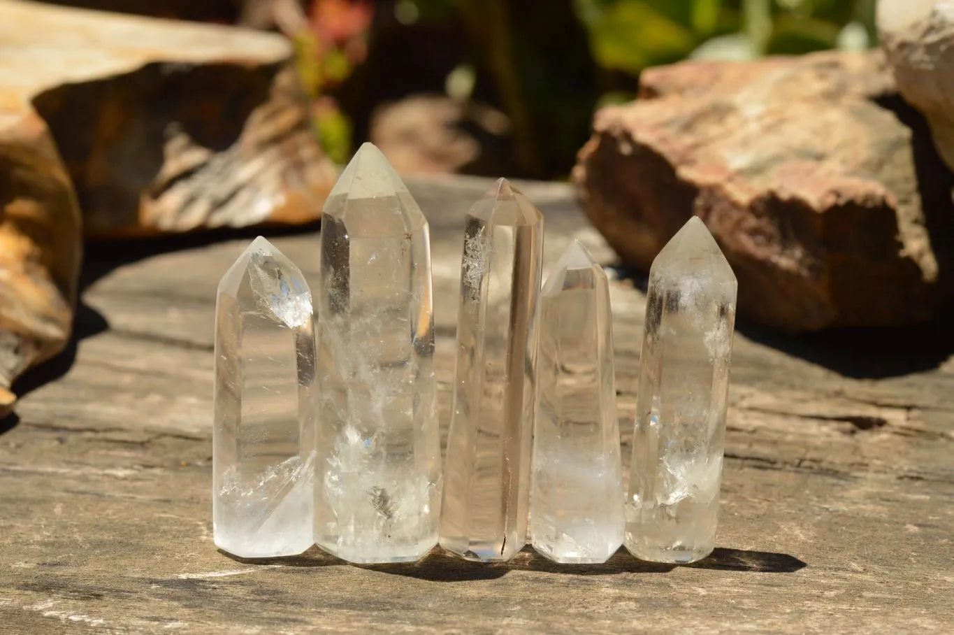 Polished Clear Quartz Crystal Points x 24 From Madagascar