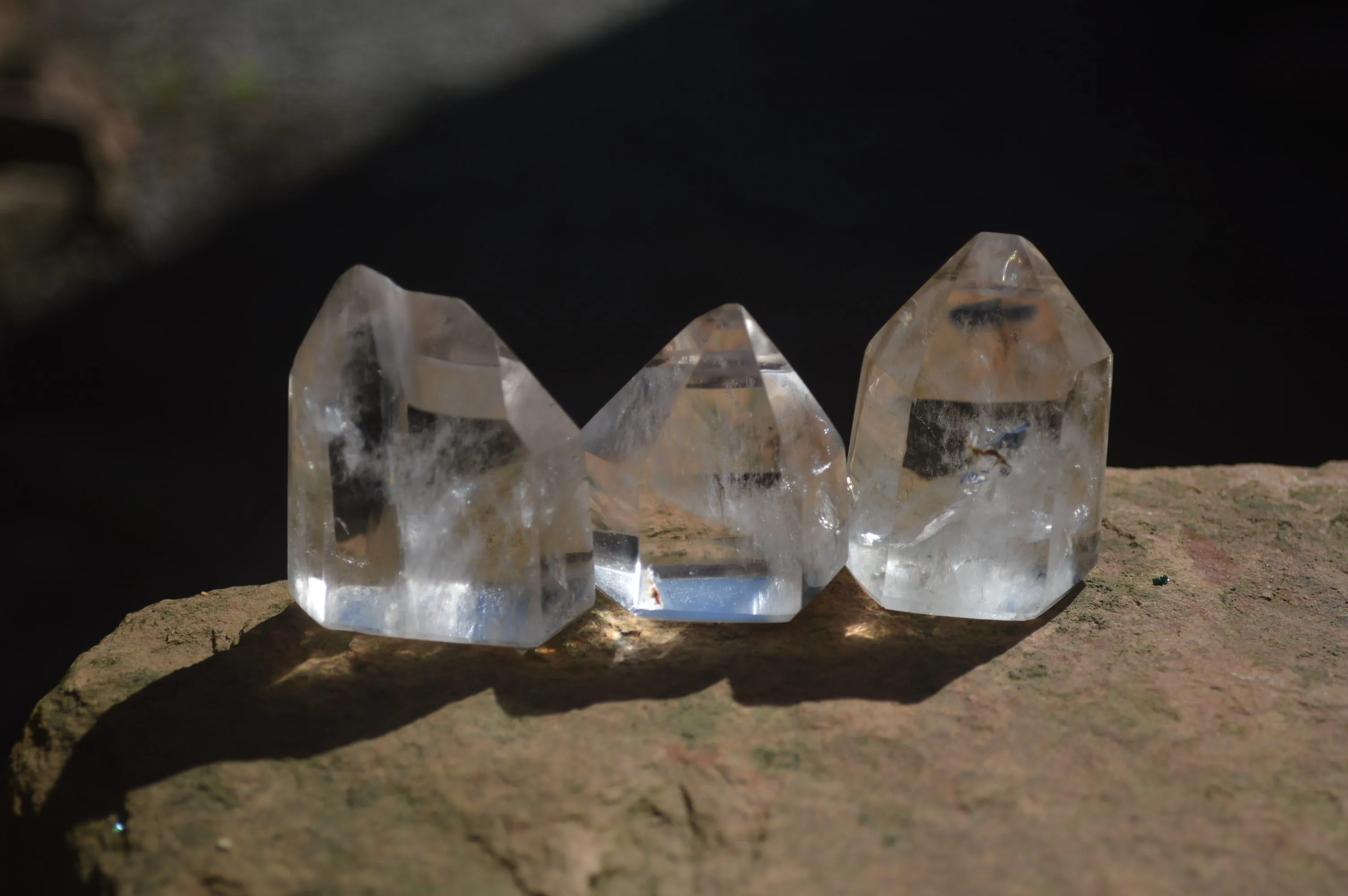 Polished Smokey Phantom Quartz Crystals x 12 From Madagascar