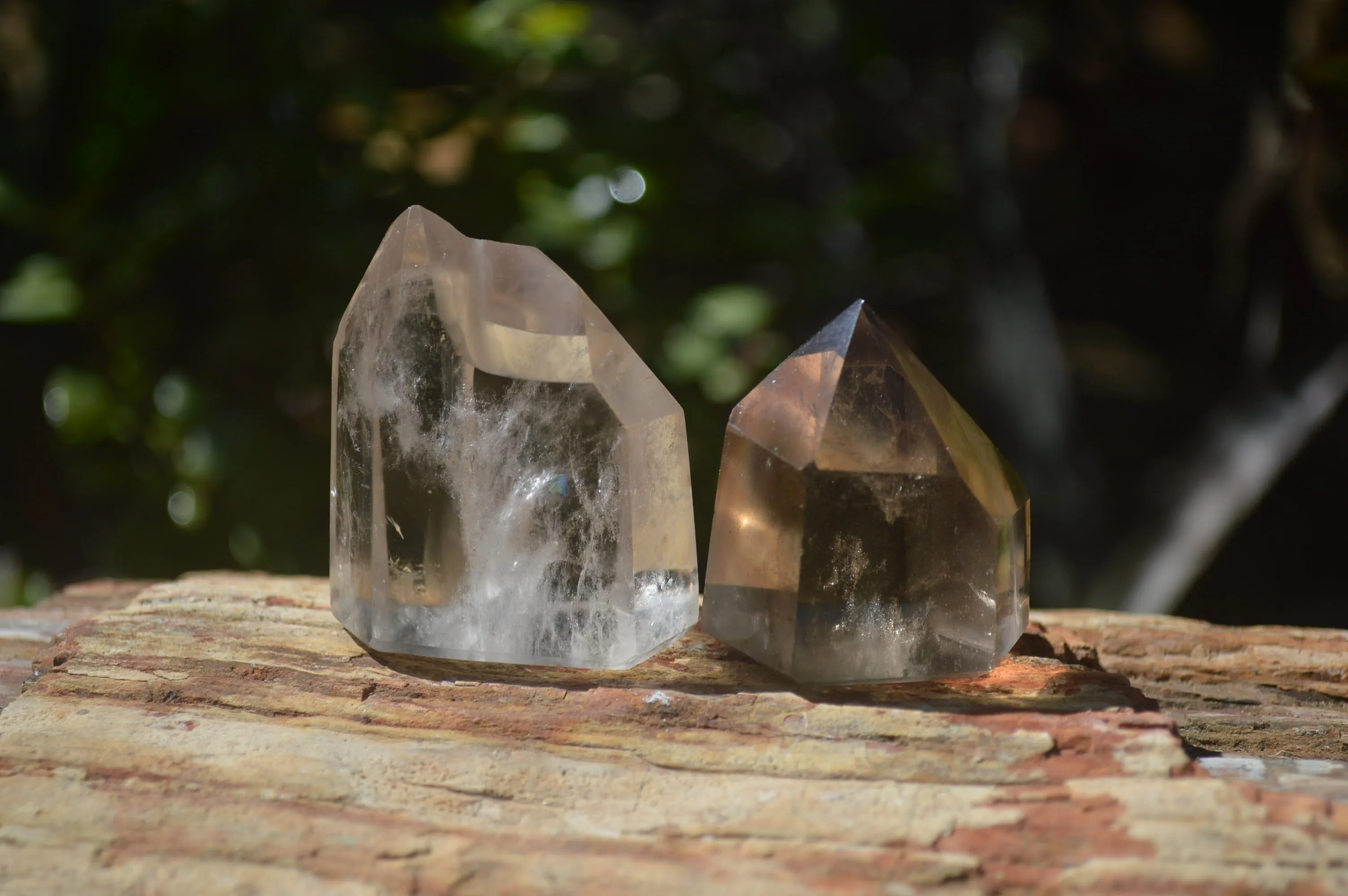 Polished Smokey Phantom Quartz Crystals x 12 From Madagascar